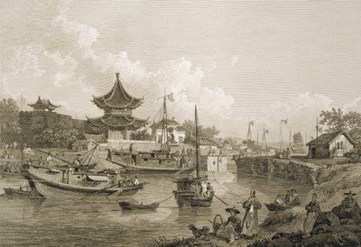 Chinese Barges of the Embassy Passing Through a Sluice of the Grand Canal, engraved by Benjamin Thomas Pouncy, pub. by G. Nicol, 1796 by William Alexander